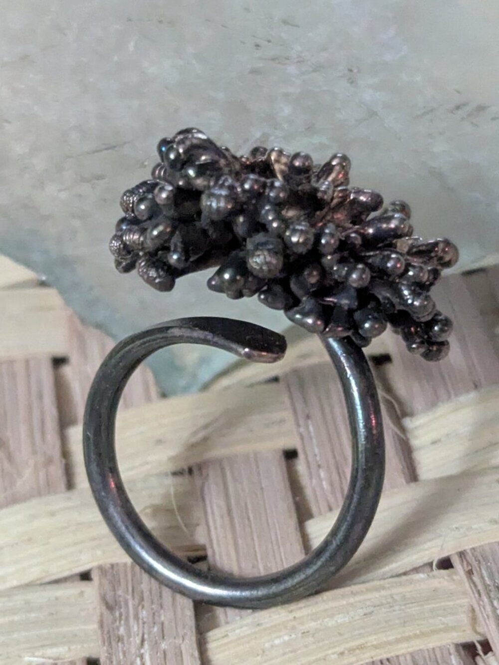 Vintage natures heritage hawaiian silver petroselinum parsley leaf ring size 7